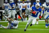 Bishop Gorman wide receiver Zachariah Branch (1) cuts into the open for another score over McQu ...