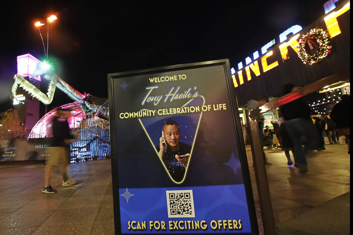 People arrive at Downtown Container Park, Saturday, Dec. 11, 2021, for Wake Up the Night at Con ...
