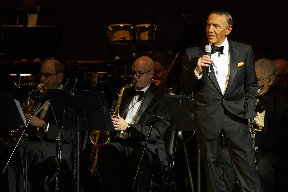 NEW YORK, NEW YORK - DECEMBER 11: Bob Anderson performs onstage as Frank Sinatra for 'One More ...