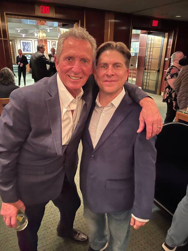 Bob Anderson and Danny Falcone are shown after Anderson's "One More For The Road" show at Carne ...