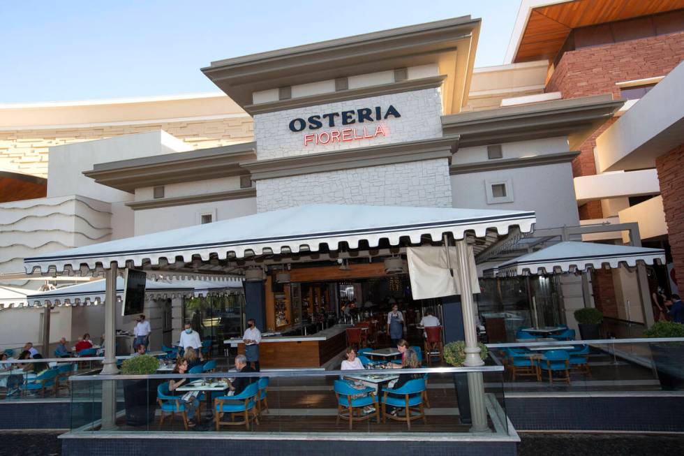 Diners capable    the patio astatine  Italian edifice  Osteria Fiorella successful  Red Rock Casino connected  Saturday, Au ...