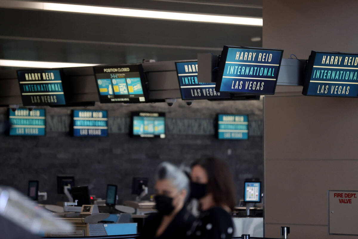 McCarran International Airport is officially renamed Harry Reid International Airport during a ...