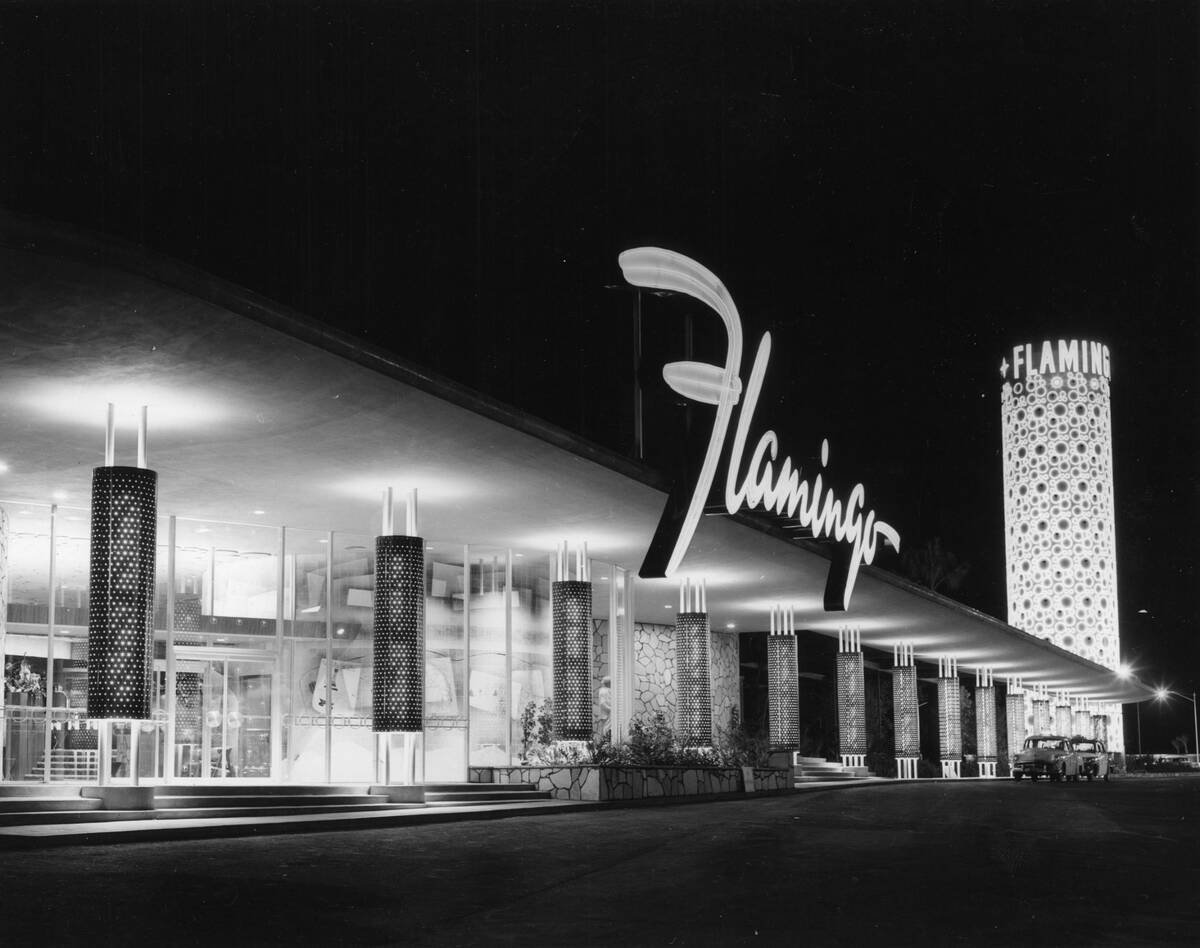 This historic photo shows the Flamingo hotel-casino as it appeared in the 1950s. (Courtesy Neva ...