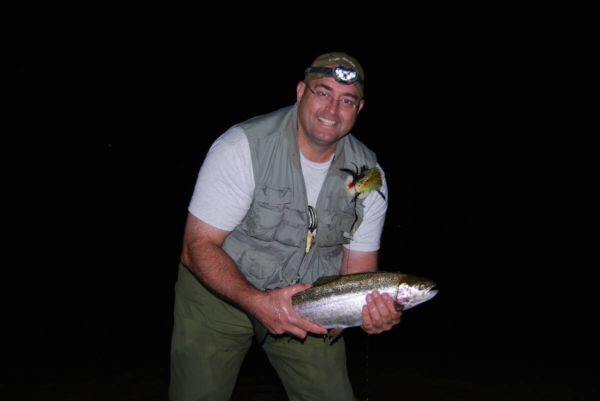 Comins Lake, near the community of Ely, is known for producing heavy-bodied trout like this one ...