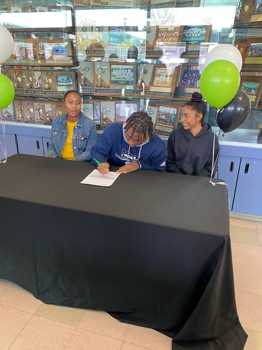 Palo Verde's Edward Rhambo signs a National Letter of Intent to play football at Northern Arizo ...