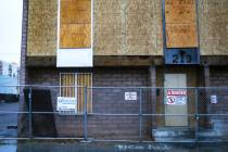 The former Alpine Motel on Tuesday, Dec. 14, 2021, in Downtown Las Vegas. Rachel Aston Las Vega ...