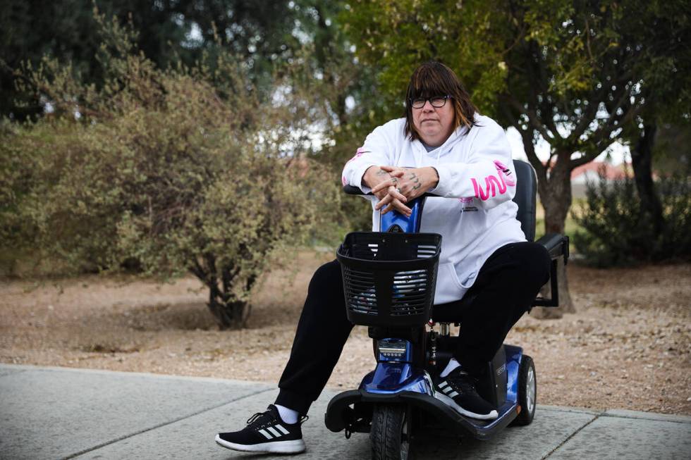 Sandi Jones at Nicholas E. Flores Jr. Park on Dec. 9, 2021. Jones survived the fire at the Alpi ...