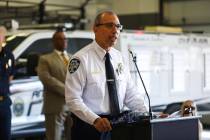 Department of Public Safety Chief Louis Molina addresses the media in Las Vegas in June 2021. ( ...