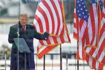 President Donald Trump greets the crowd at the "Stop The Steal" Rally on Jan. 6, 2021 ...