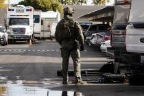 The Las Vegas Metropolitan SWAT unit responded to a domestic incident at an apartment complex a ...