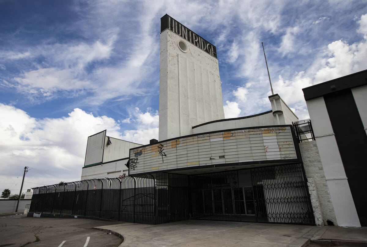 The Huntridge Theater is seen on Thursday, April 1, 2021. (Chase Stevens/Las Vegas Review-Journ ...