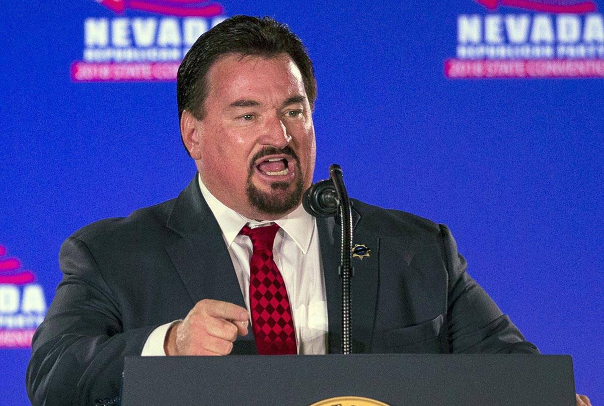 n this June 23, 2018, file photo Nevada State GOP Chairman Michael McDonald speaks at the Nevad ...