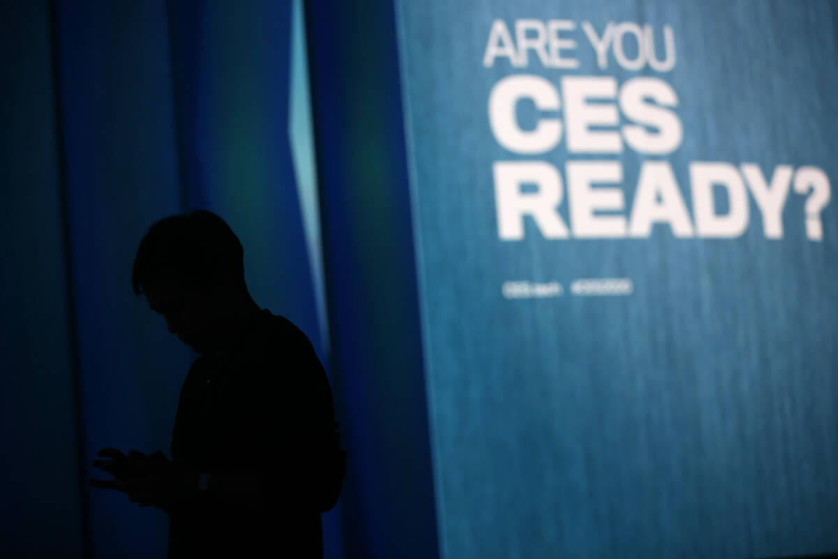A sign at CES in Las Vegas headquarters, Monday, Jan. 6, 2020. (Erik Verduzco / BILD)