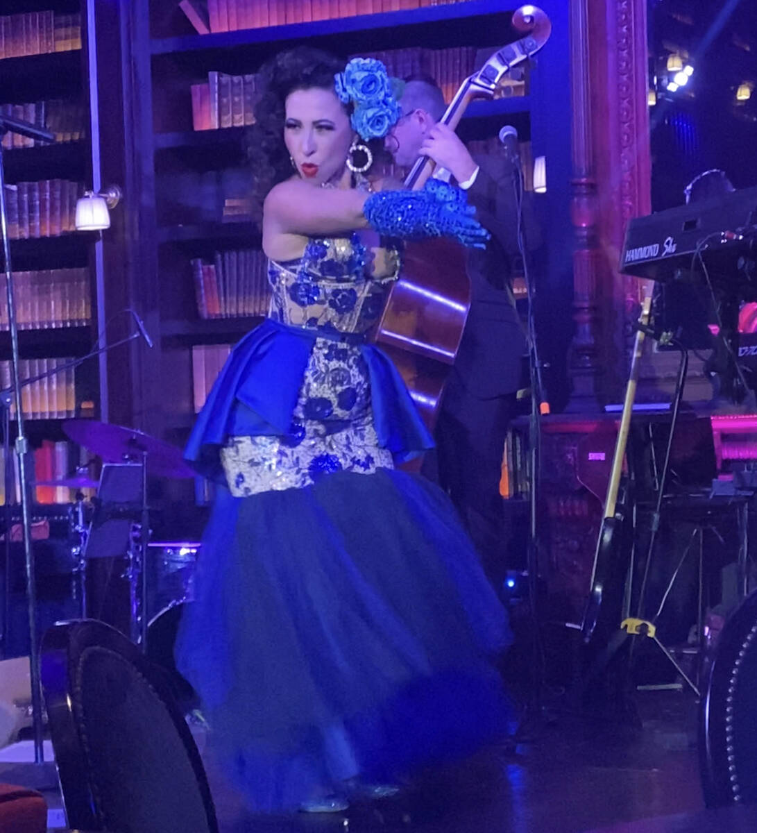 Burlesque star Angie Pontani performs in Brian Newman's "After Dark" show at Nomad Library on T ...