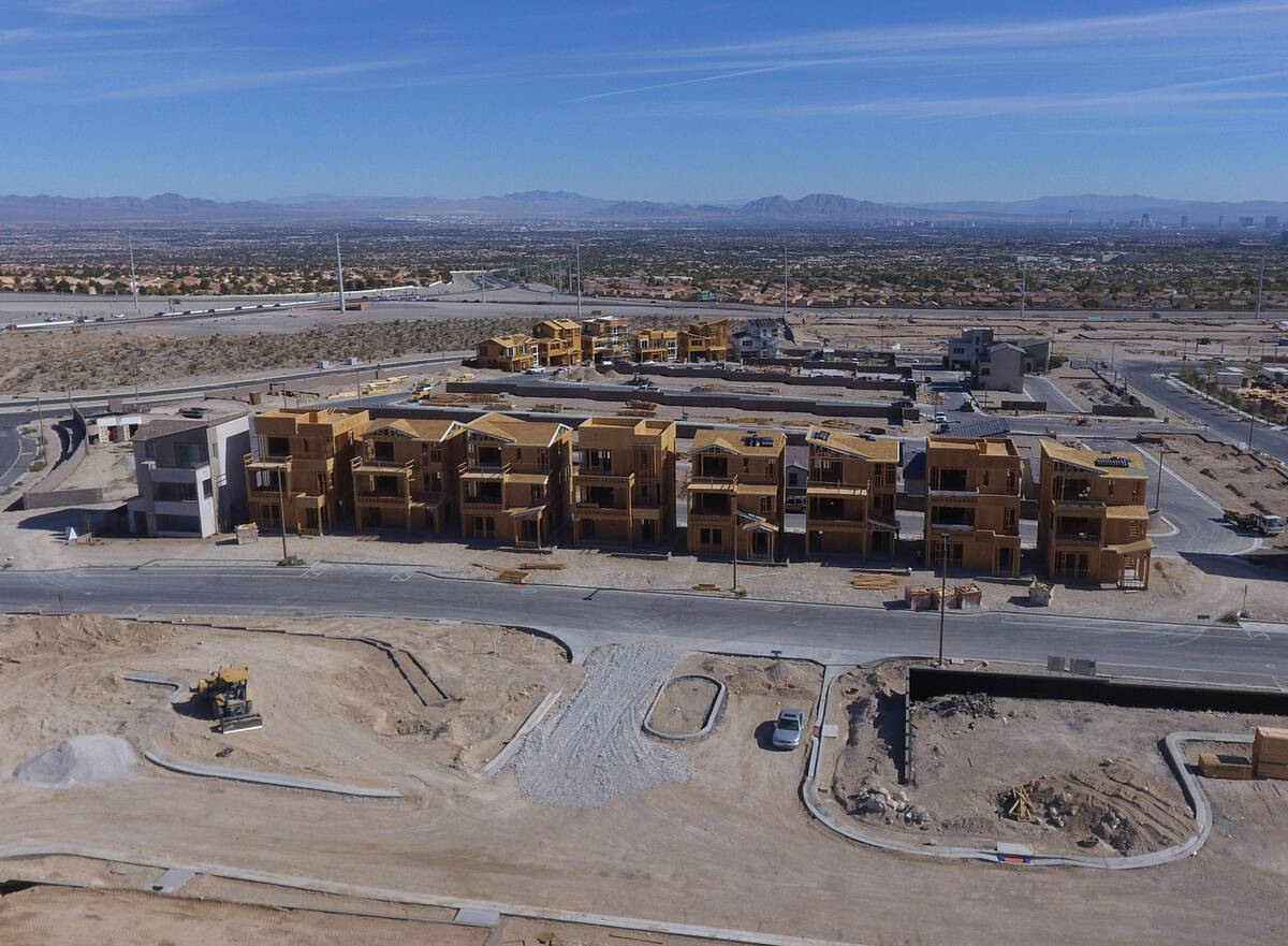 A new housing development is underway near Summerlin Parkway and the 215 Beltway, on Wednesday, ...