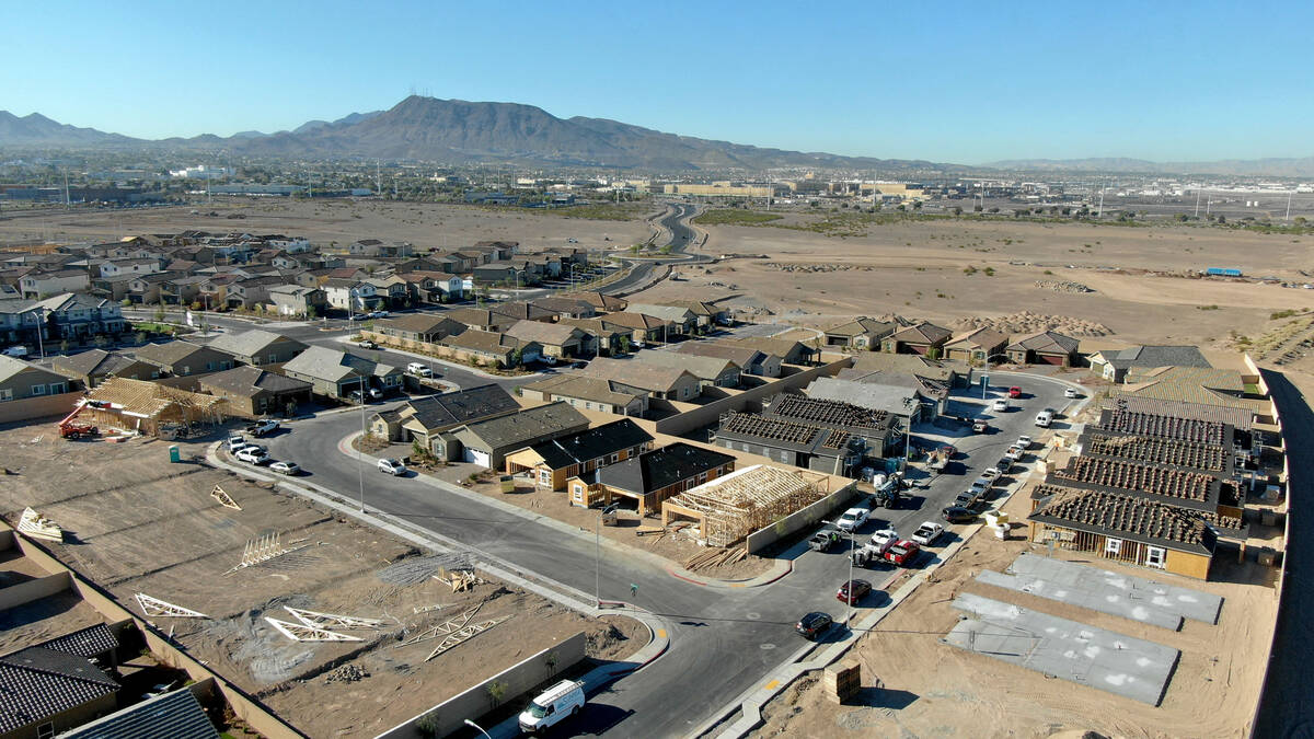 An aerial view of Rhapsody at Cadence, a housing development east of Boulder Highway on Warm Sp ...