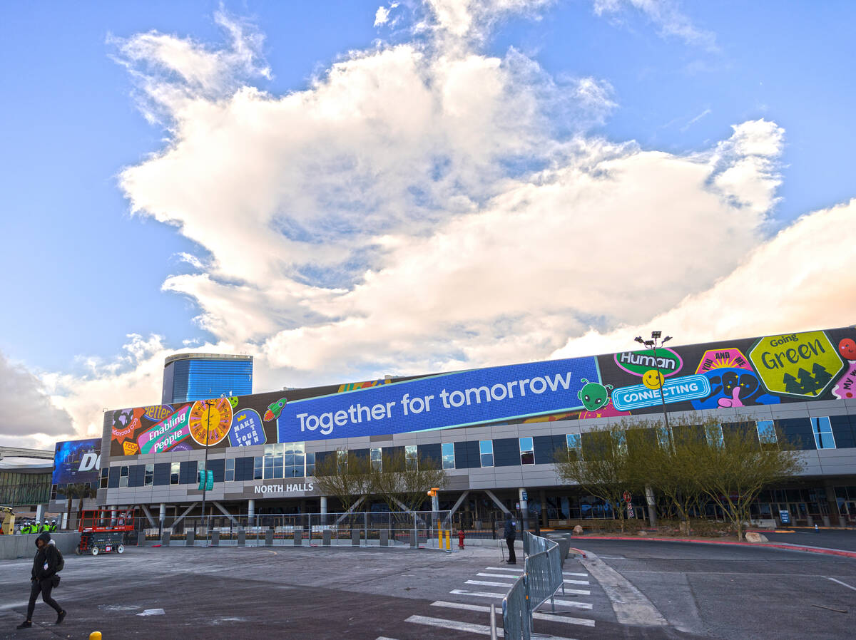 Signage for CES set to begin January 5 at the Las Vegas Convention Center on Monday, Dec. 27, 2 ...