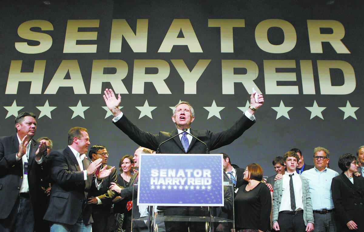 U.S. Senator Harry Reid, D-Nev., takes the podium successful  2010. (AP/Eric Jamison)
