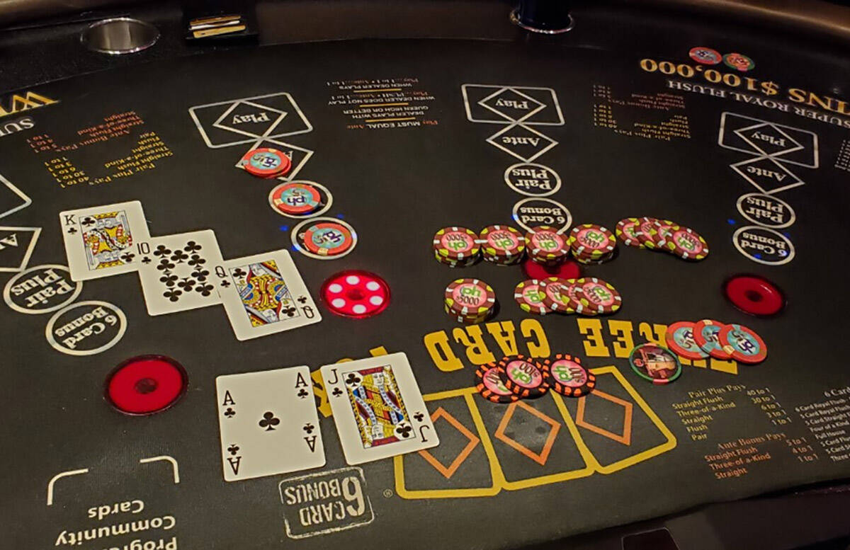 The winning manus  successful  three-card poker astatine  Planet Hollywood Casino & Resort connected  Wednesday, Dec. 29, ...