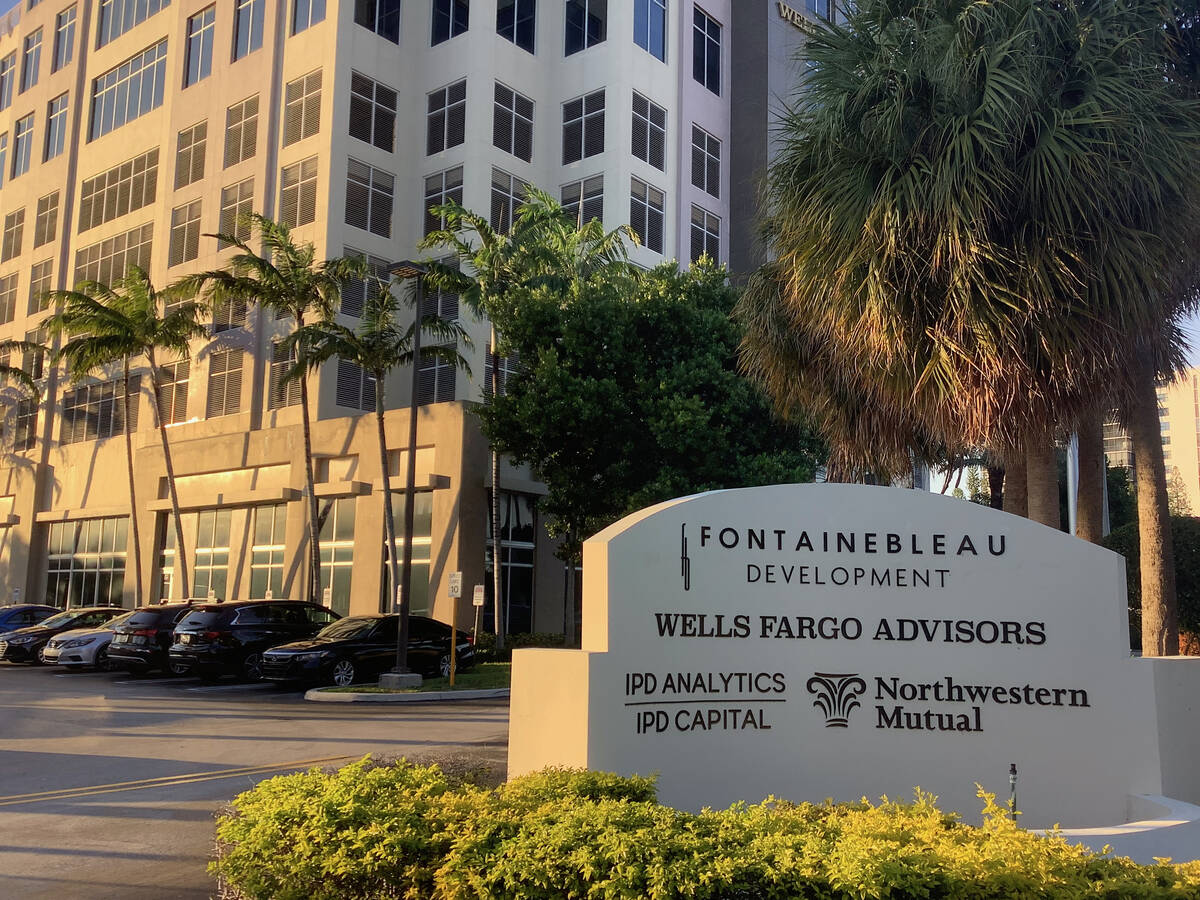 Fontainebleau Development's corporate headquarters building in Aventura, Florida, is on Tuesday ...