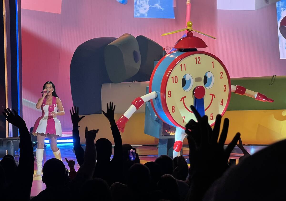 Katy Perry is shown at the opening of "Play" at the Theatre at Resorts World Las Vegas on Wedne ...