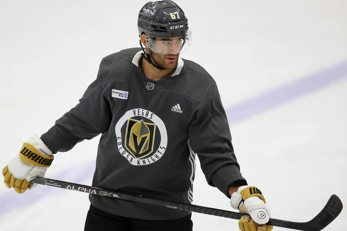 Vegas Golden Knights near  helping  Max Pacioretty (67) during a squad  signifier    astatine  City National Aren ...