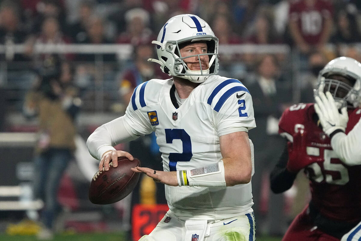 Indianapolis Colts quarterback Carson Wentz (2) during the second half of an NFL football game ...