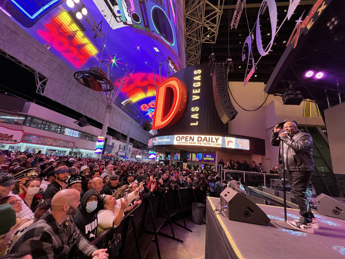 Bobby Brown performs on New Year’s Eve at the Fremont Street Experience in downtown Las ...