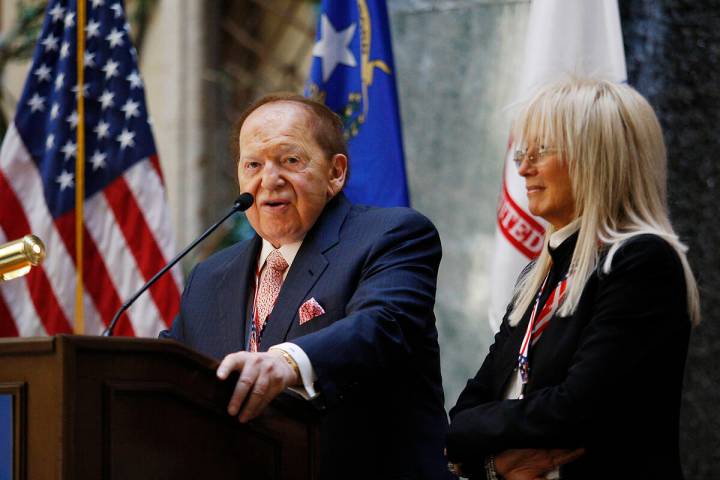 Sheldon Adelson, CEO of the Las Vegas Sands Corp., and his wife, Dr. Miriam Adelson, welcome th ...