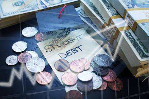 Student Debt Showing Rising Costs & Accumulated Debt High Quality Stock Photo