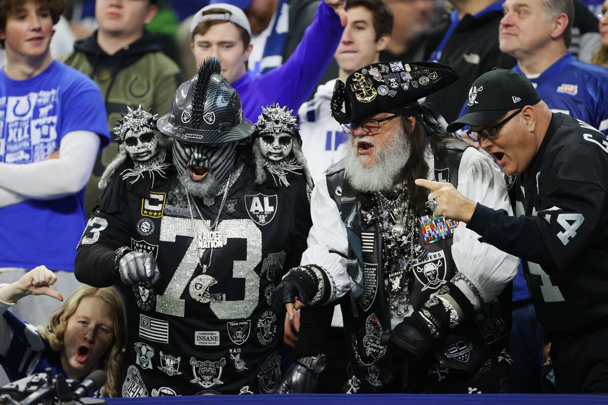 Fans observe  a touchdown by the Raiders against the Indianapolis Colts successful  the archetypal  fractional  of a ...