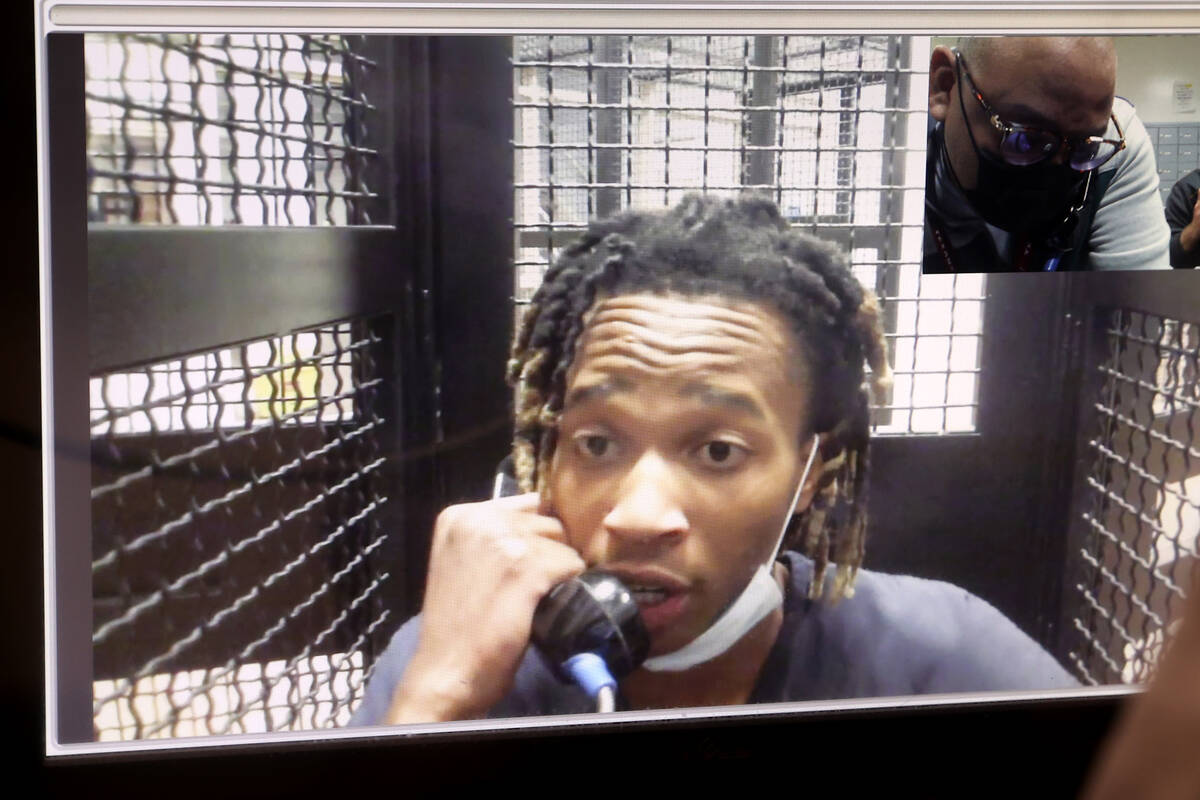 Jesani Carter, 20, talks to a reporter in the Clark County Detention Center in Las Vegas Monday ...