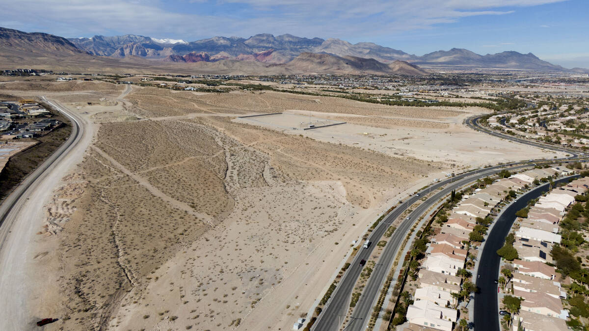 An aerial view of land that Summerlin developer Howard Hughes Corp. recently sold for $135 mill ...
