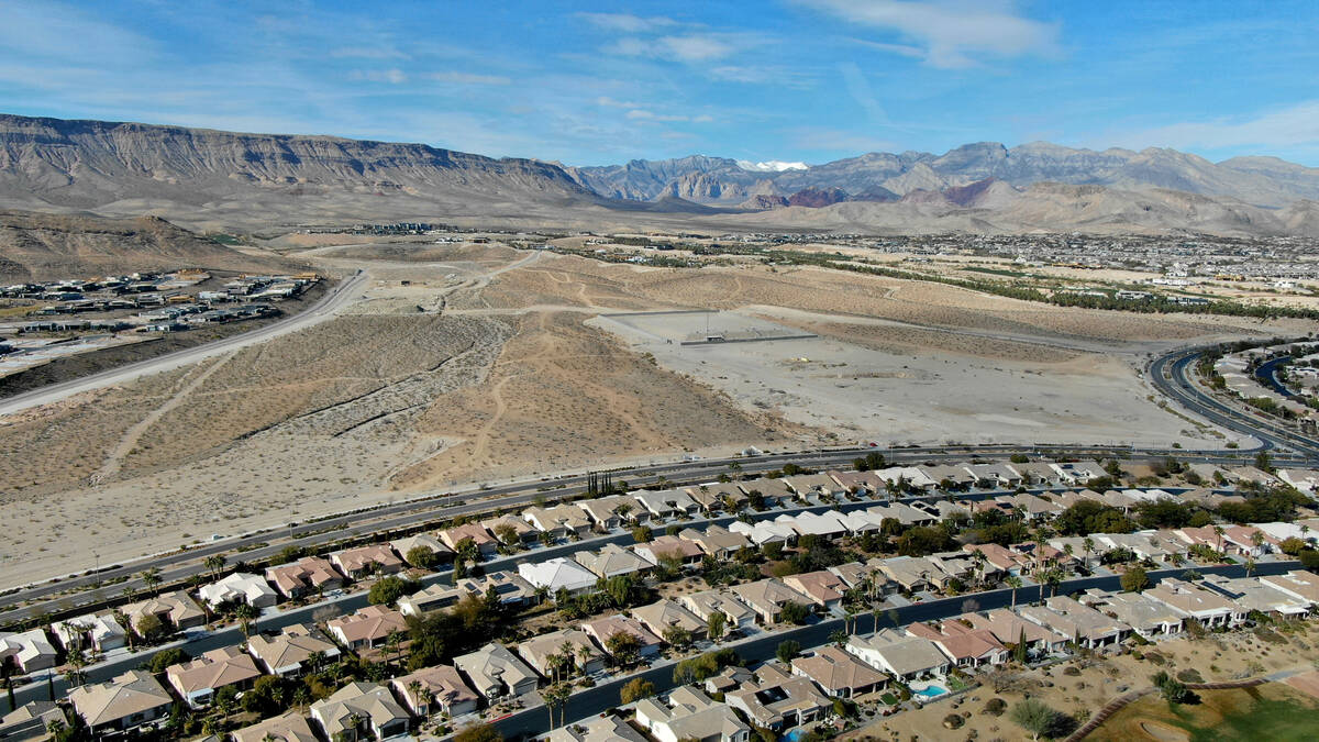 An aerial view of land that Summerlin developer Howard Hughes Corp. recently sold for $135 mill ...