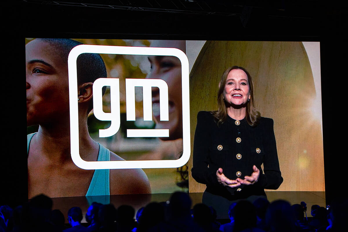 Mary Barra, chair and CEO of General Motors, speaks during a keynote session at CES at The Vene ...