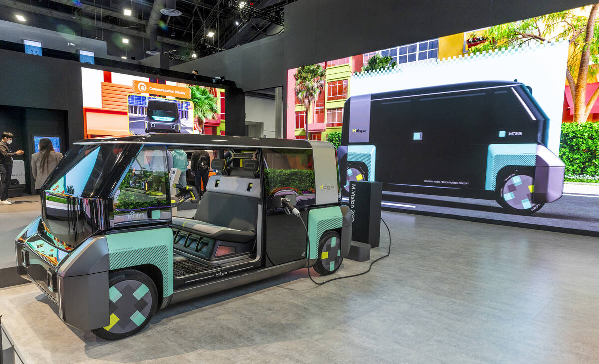 Hyundai Mobis has developed an integrated all-in-one electric vehicle wheel system on display d ...