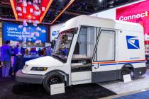 The US Postal Service displays a new Next Generation Delivery Vehicle (NGDV) mail truck during ...