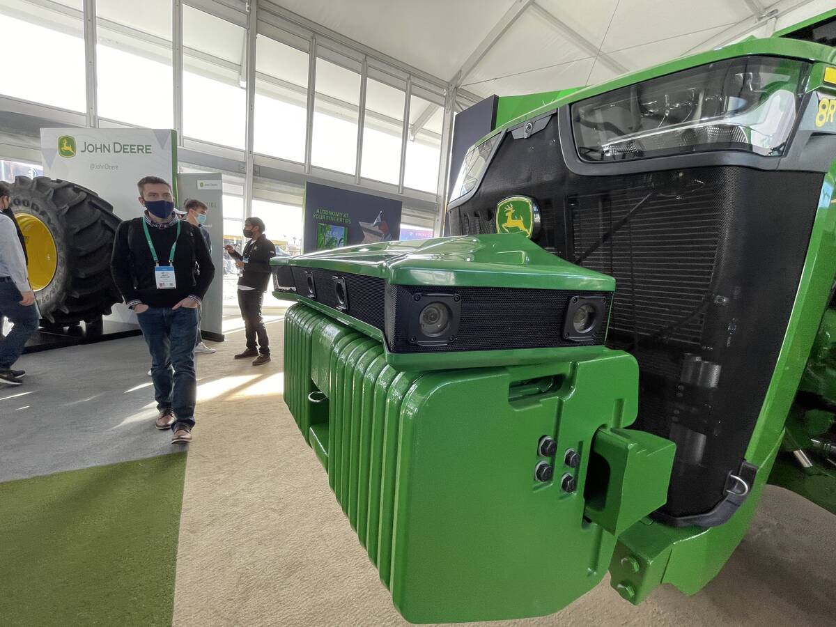 Six pairs of stereo cameras are a key feature on John Deere's fully autonomous tractor featured ...