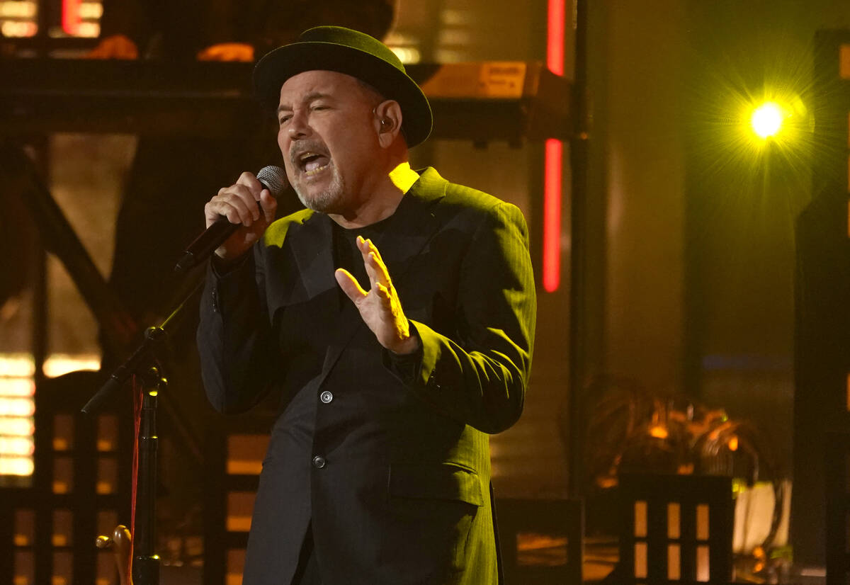 Ruben Blades, winner of the person of the year award, performs at the 22nd annual Latin Grammy ...