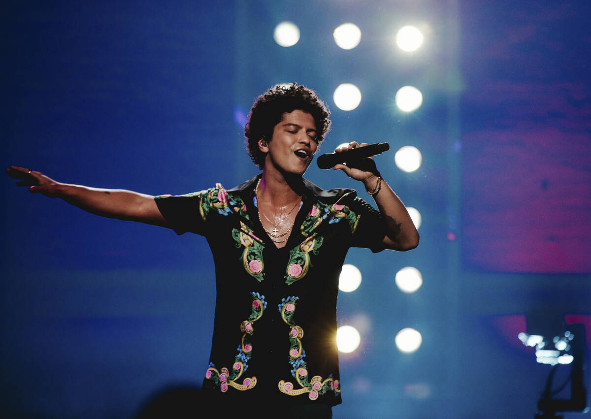 This image released by CBS shows Bruno Mars during a taping of his first primetime television s ...