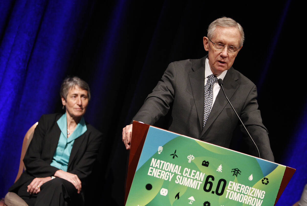 In this Jul 2, 2013, file photo, Harry Reid speaks during a press conference to announce a plan ...
