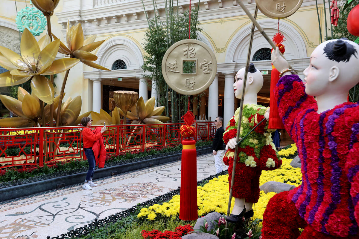The Lunar New Year display at Bellagio Conservatory in Las Vegas Tuesday, Jan. 11, 2022. In hon ...