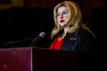 Las Vegas Councilwoman Michele Fiore announces her gubernatorial campaign at the Italian Americ ...