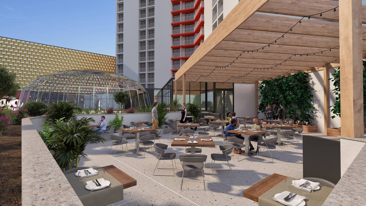 A rendering of the patio expansion planned for Oscar's Steakhouse at the Plaza. (Plaza)