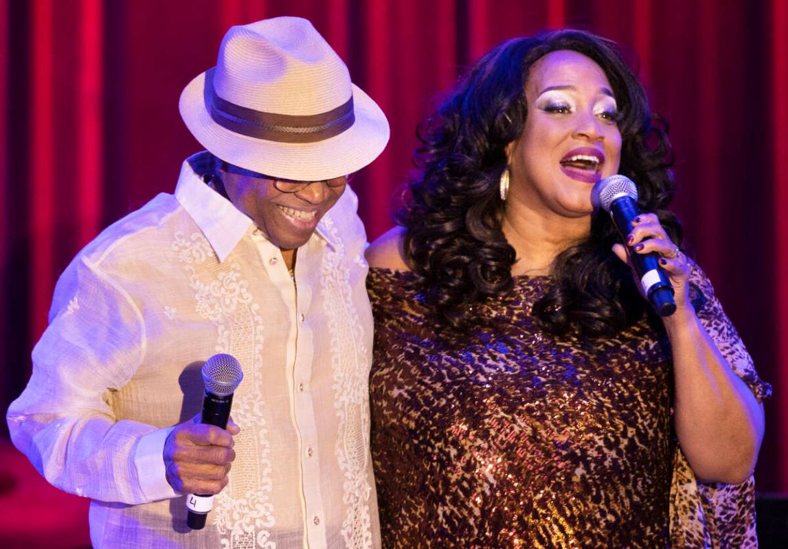 Michelle Johnson, right, known as “Las Vegas' First Lady of Jazz,” and Sonny Turn ...