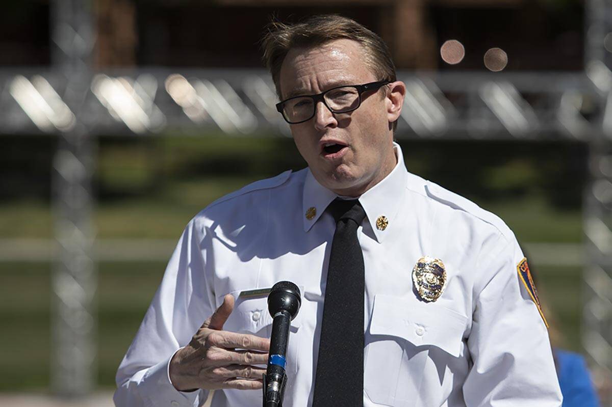 Clark County Fire Chief John Steinbeck. (Ellen Schmidt/Las Vegas Review-Journal) @ellenkschmidttt