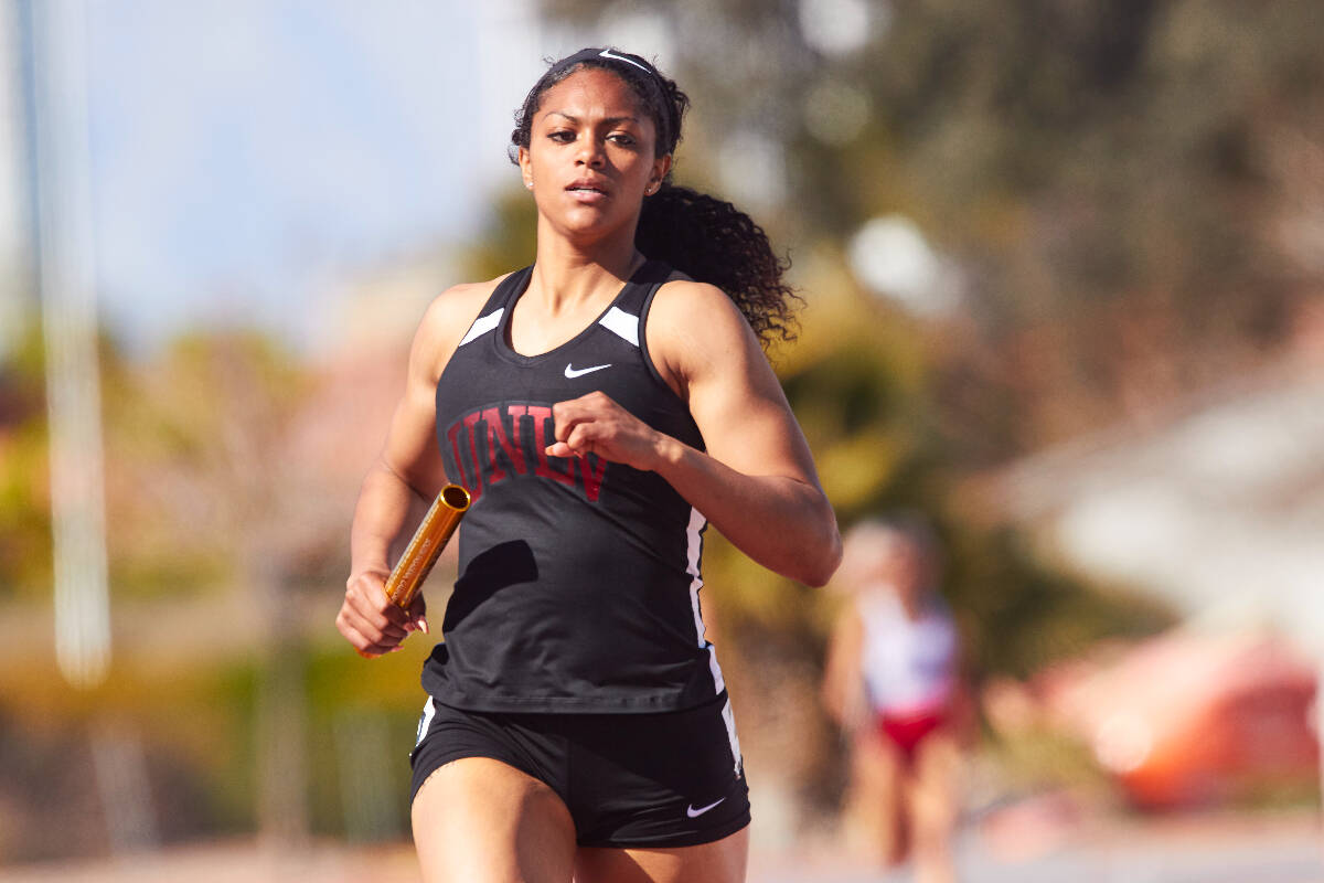 Kaysha Love competes in the 2019 UNLV Invitational. Photo courtesy of UNLV.