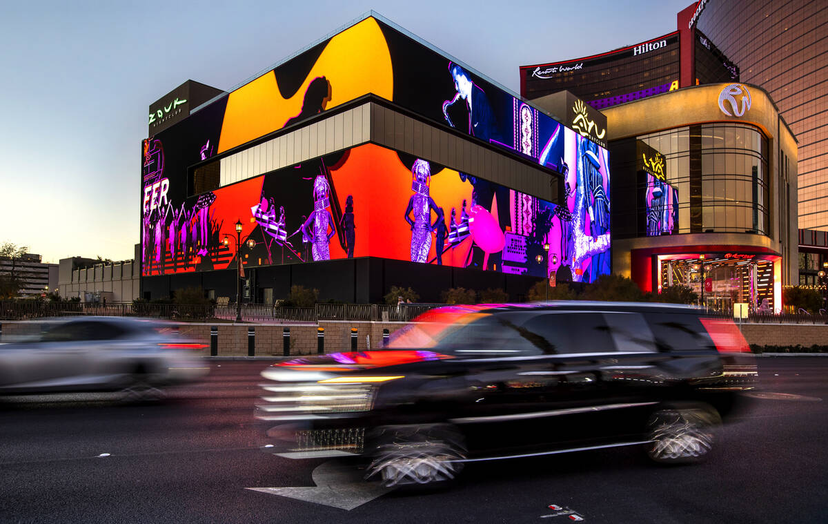 Glow presented by Resorts World Las Vegas takes to the sides of the AYU Dayclub and Zouk Nightc ...