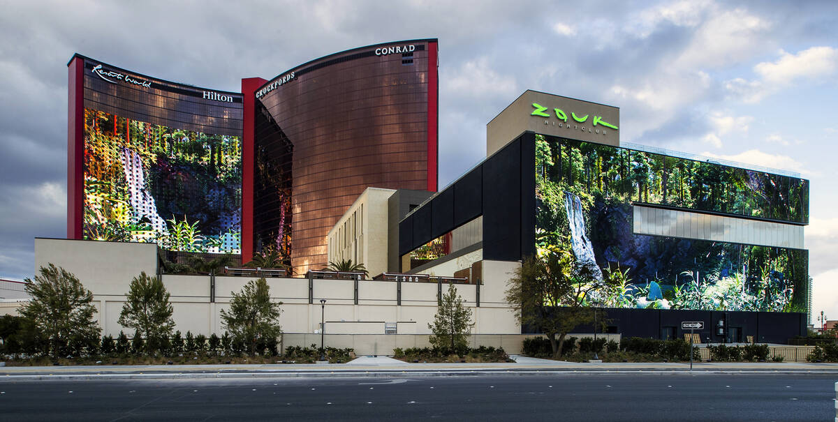 Glow presented by Resorts World Las Vegas takes to the side of the AYU Dayclub and Zouk Nightcl ...