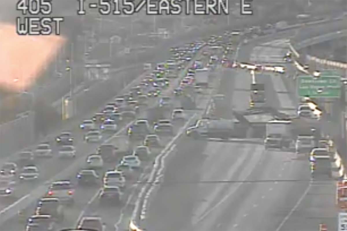 Bridge collapse at U.S. 95 and Eastern Avenue on Thursday, Jan. 20, 2022. (RTC Camera)